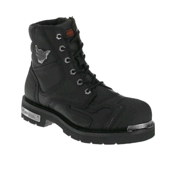 Harley-Davidson Men\'s Stealth Motorcycle Boots. Patch Lace Black Riding D91642 main image 6
